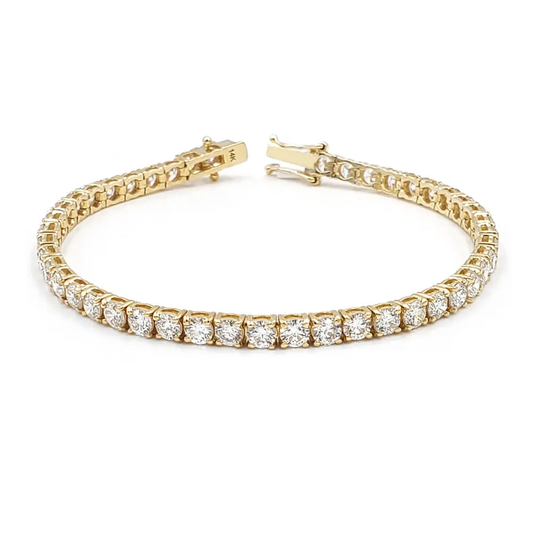 2 - 4.5mm Lab Grown Diamond Bracelet, 925 Sterling Silver Tennis Bracelet, view 1