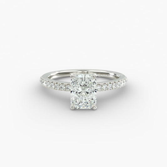 Radiant Cut Lab Grown Diamond Pave Engagement Ring