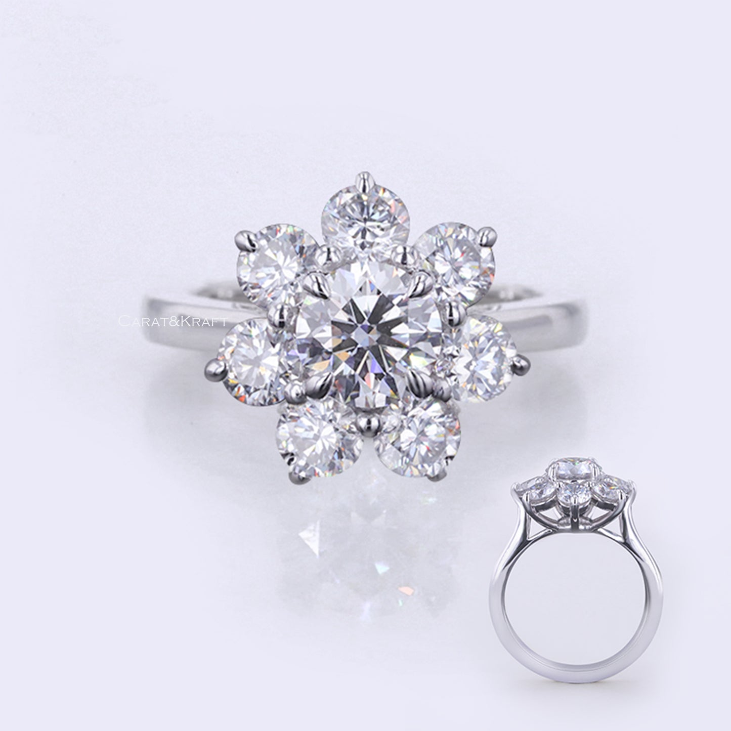Round Cut Diamond Ring, Lab Created Diamond Ring