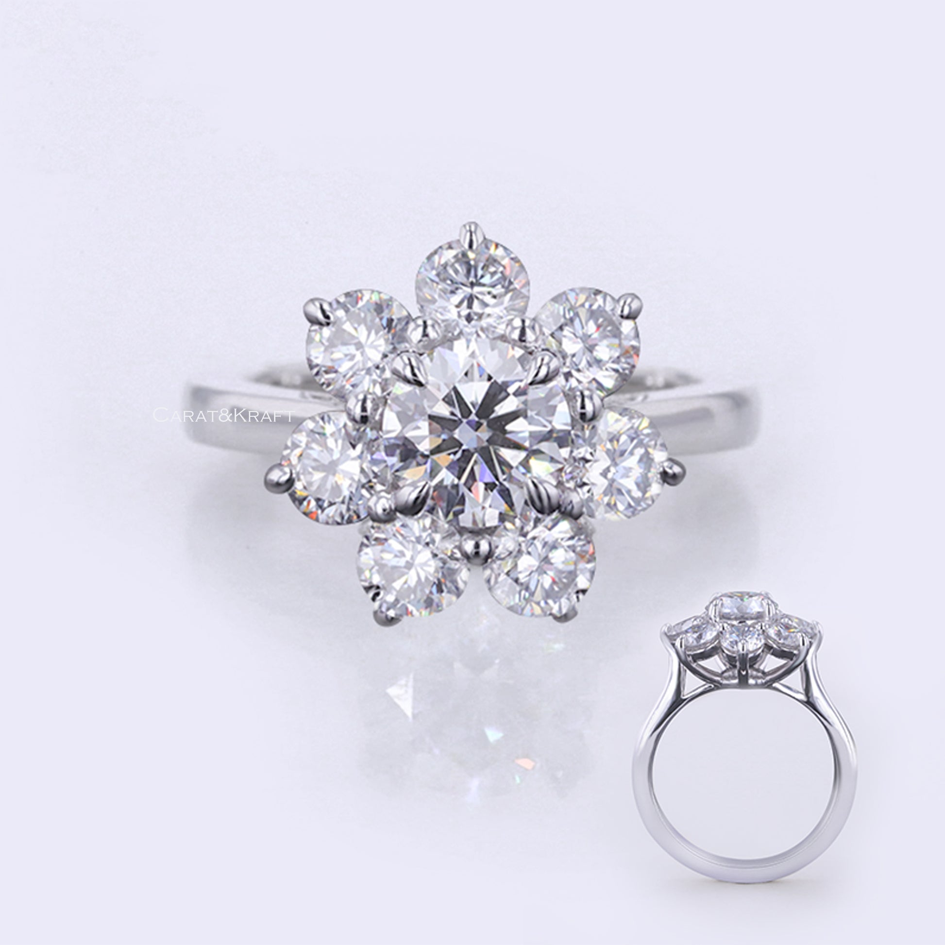 Round Cut Diamond Ring, Lab Created Diamond Ring