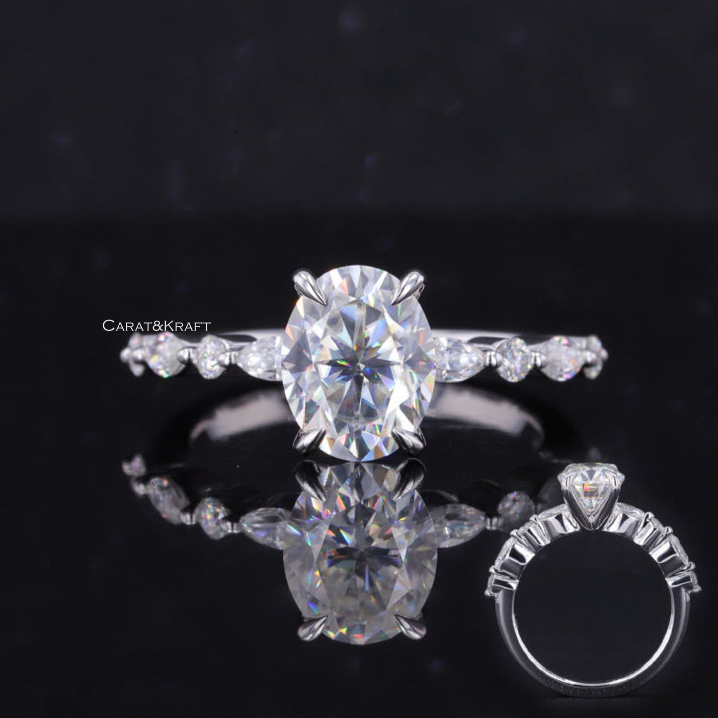 Oval Lab Grown Diamond Engagement Ring for Women