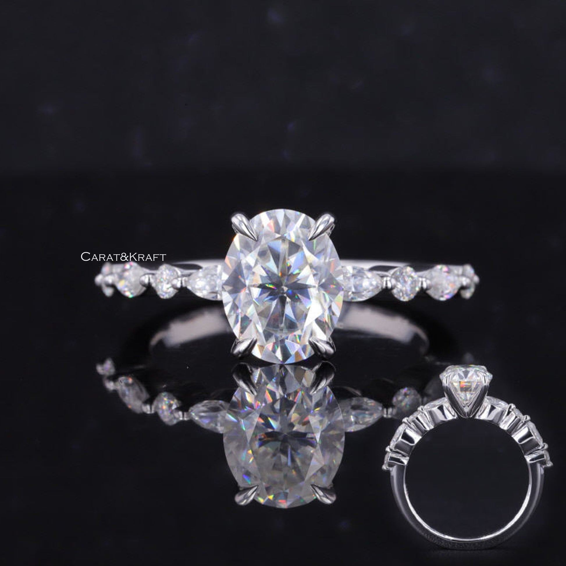 Oval Lab Grown Diamond Engagement Ring for Women