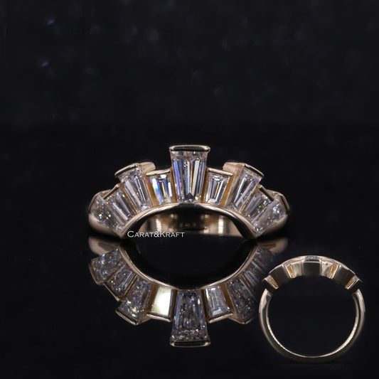 Lab Grown Diamond Curved Wedding Band, Tiara Diamond Band