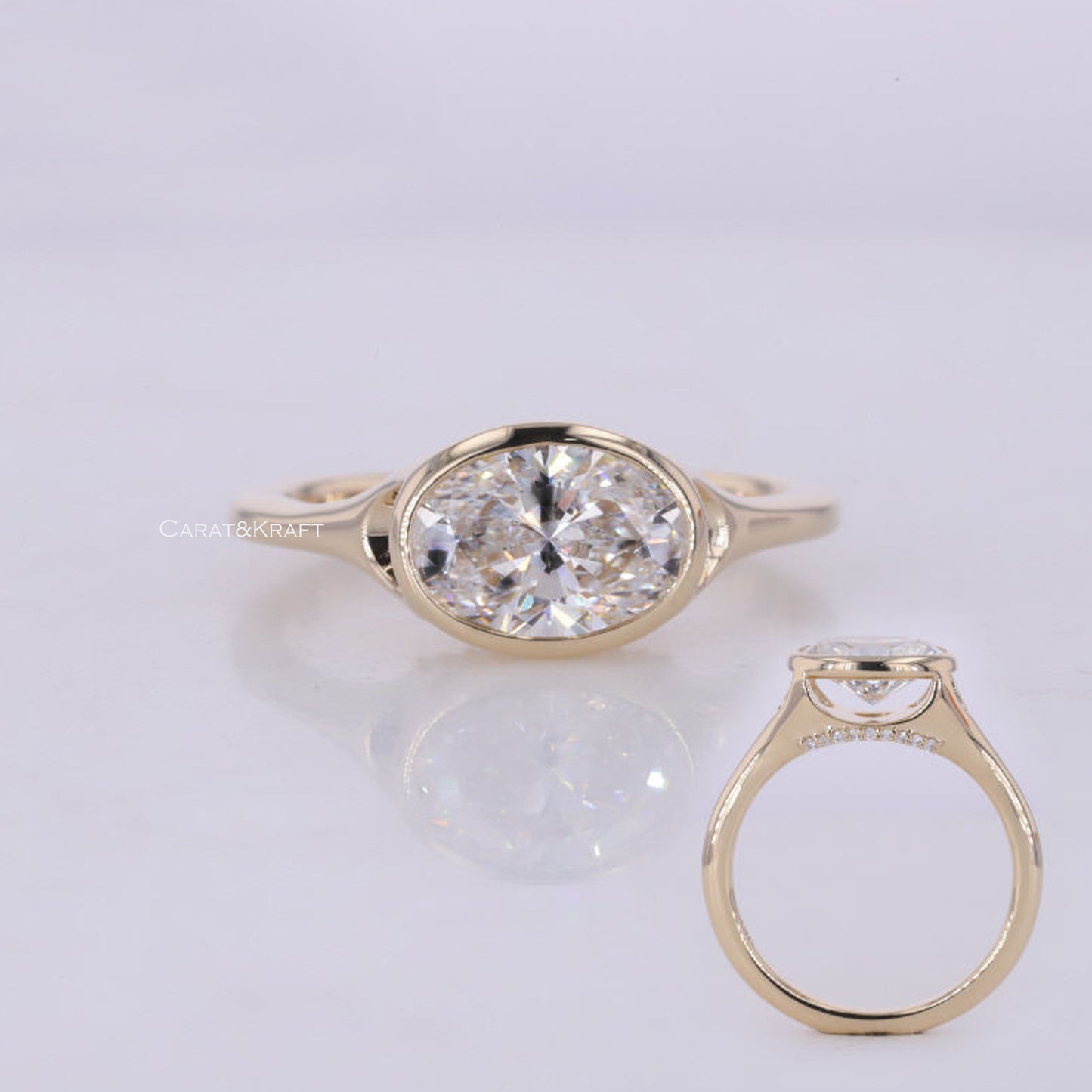 Oval Cut Lab Grown Diamond Wedding Ring, 0.50 to 5.0 CT Oval Solitaire Engagement Ring