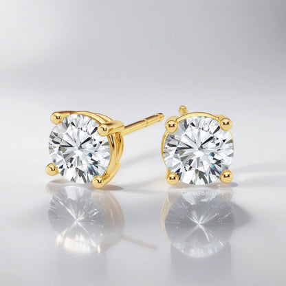 14k solid gold diamond earrings for her