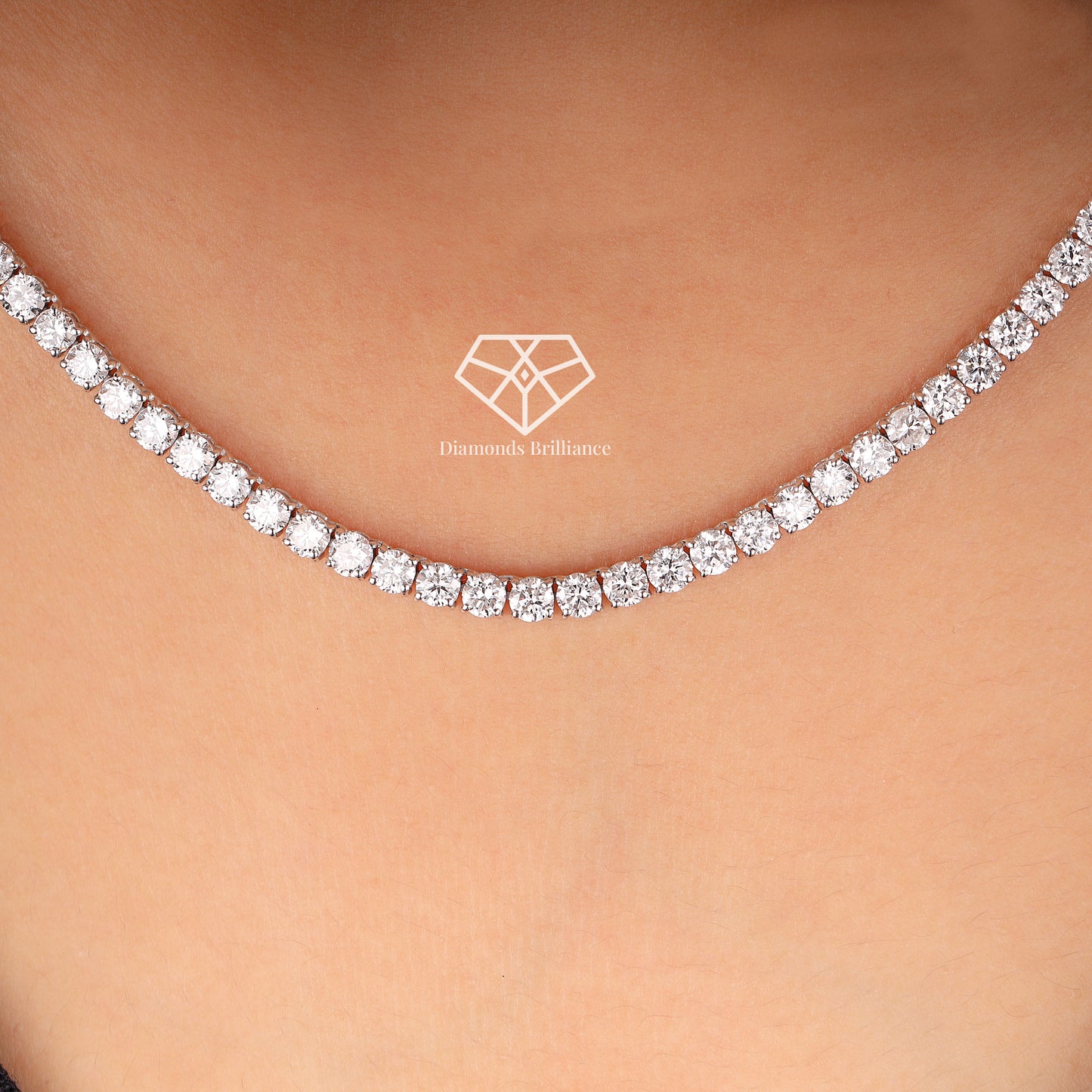 3mm Natural diamond 14k Gold 16 inch Tennis Necklace