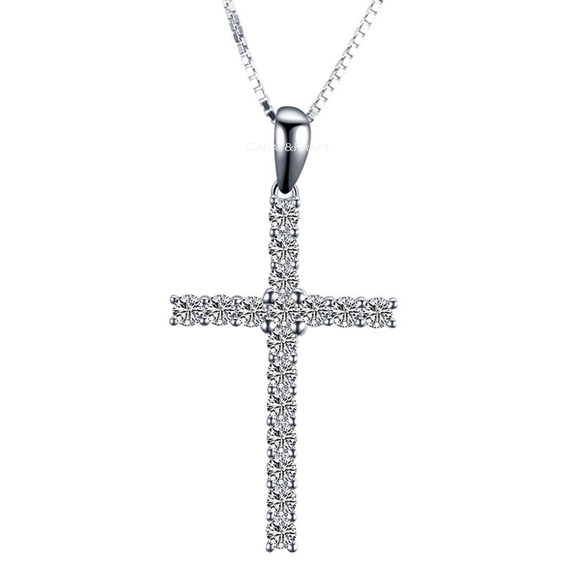 moissanite diamond cross pendant