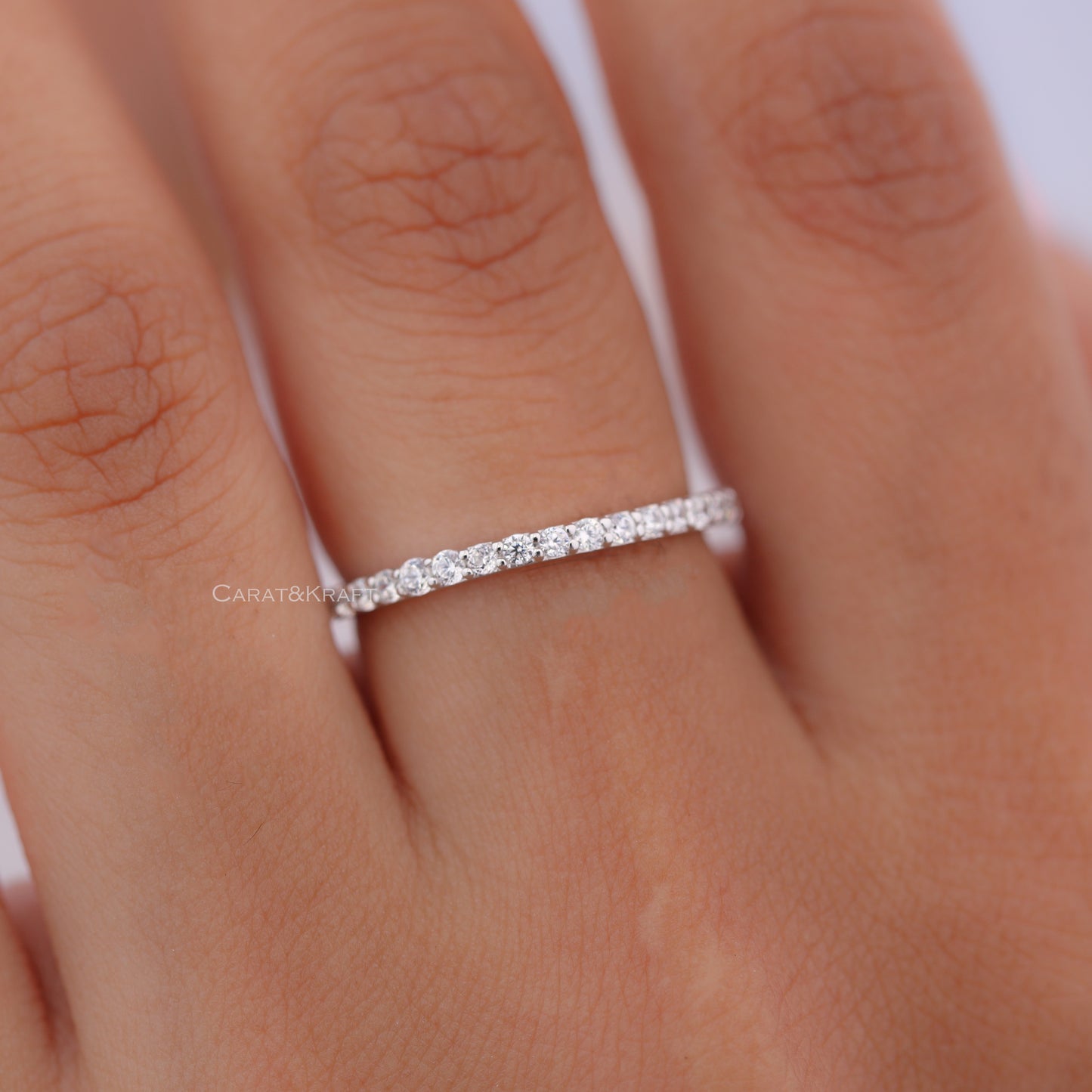 Full Eternity Style Moissanite Pretty Wedding Band