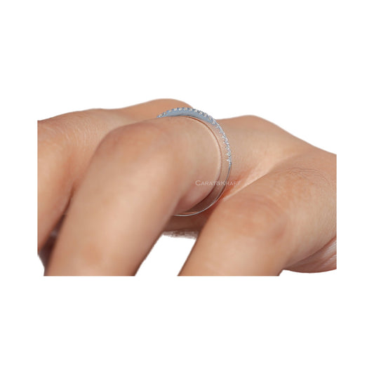 1mm Round Cut Half Eternity Wedding Band from Carat and Kraft, on white