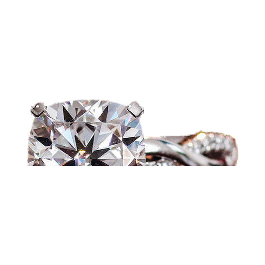 2.0CT Cushion Brilliant Cut Moissanite Infinity Twisted Wedding Band from Carat and Kraft, on white