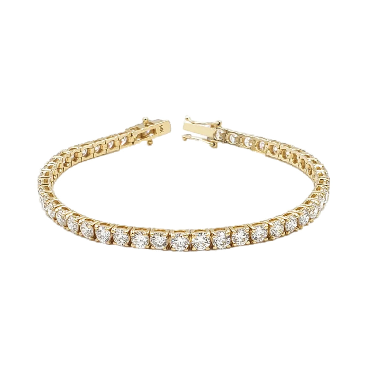 2 - 4.5mm Lab Grown Diamond Bracelet, 925 Sterling Silver Tennis Bracelet from Carat and Kraft, on white
