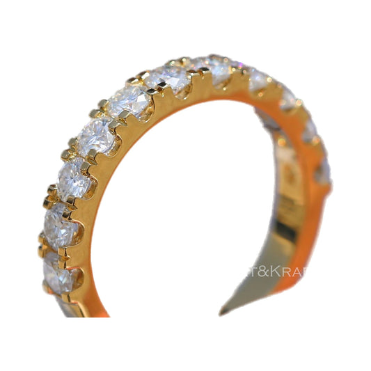 3mm Round Moissanite Minimalist Half Eternity Band from Carat and Kraft, on white
