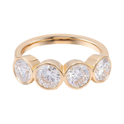 2.64TCW Round Bezel Set Moissanite Engagement Ring from Carat and Kraft, on white