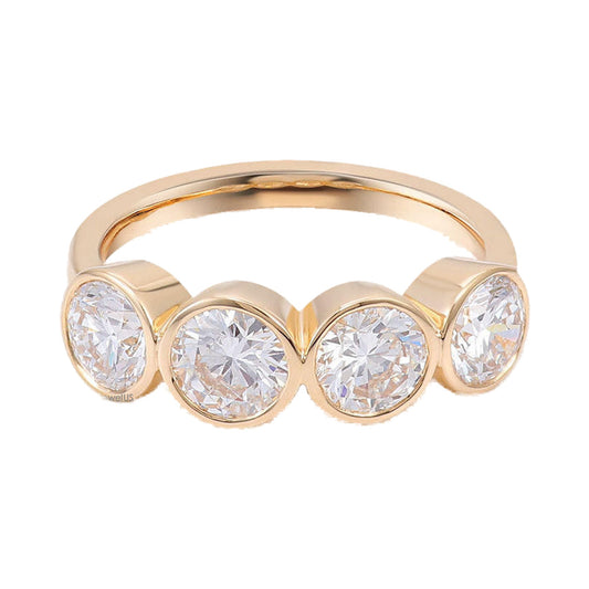 2.64TCW Round Bezel Set Moissanite Engagement Ring from Carat and Kraft, on white