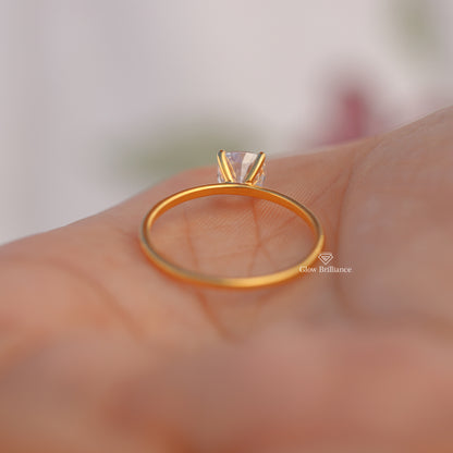 Cushion Solitaire Lab Grown Diamond Engagement Ring, view 6