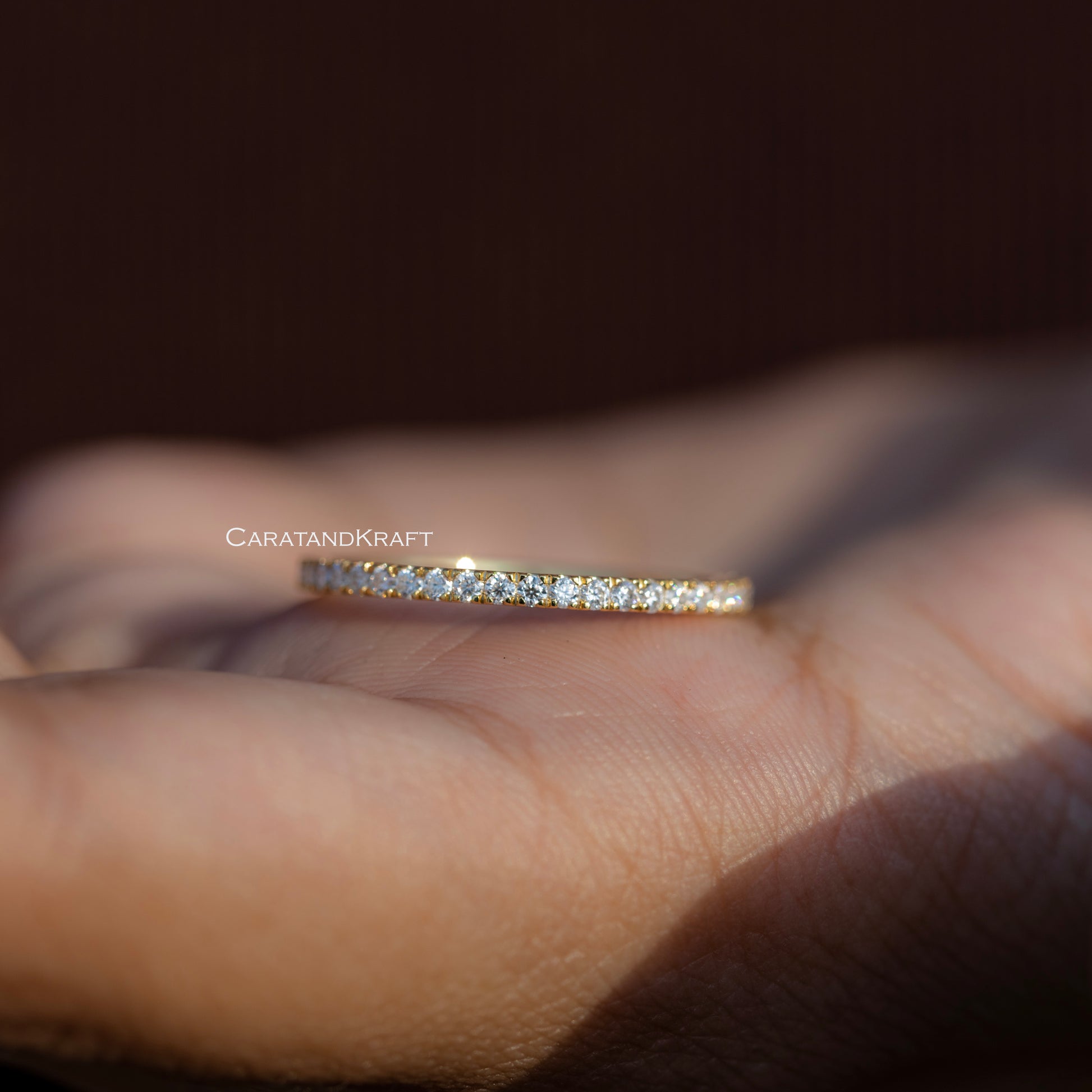 Lab Grown Diamond Round Cut 1.4mm 3/4 Eternity Band.