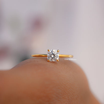 Cushion Solitaire Lab Grown Diamond Engagement Ring, view 3