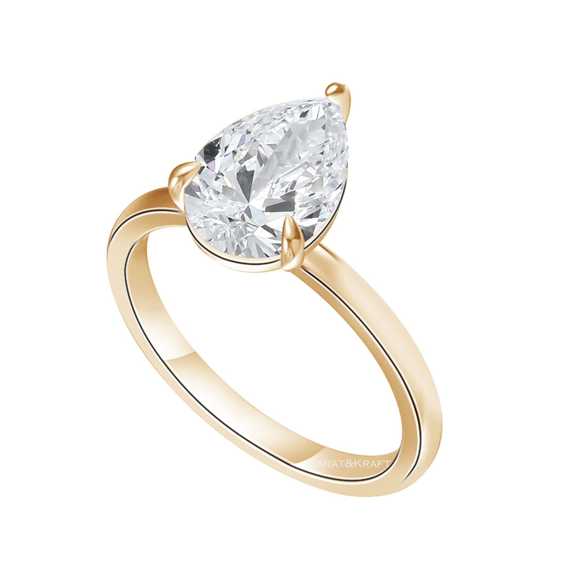 Lab Grown Diamond Engagement Ring, Man Made Diamond Ring, Handmade Jewelry