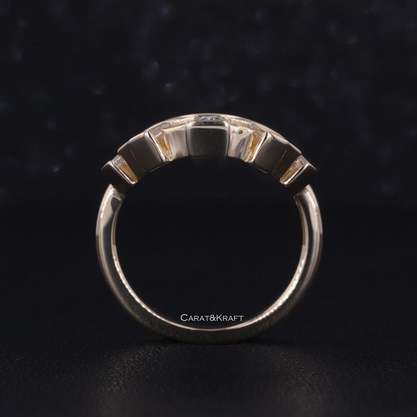 Lab Grown Diamond Curved Wedding Band, Tiara Diamond Band