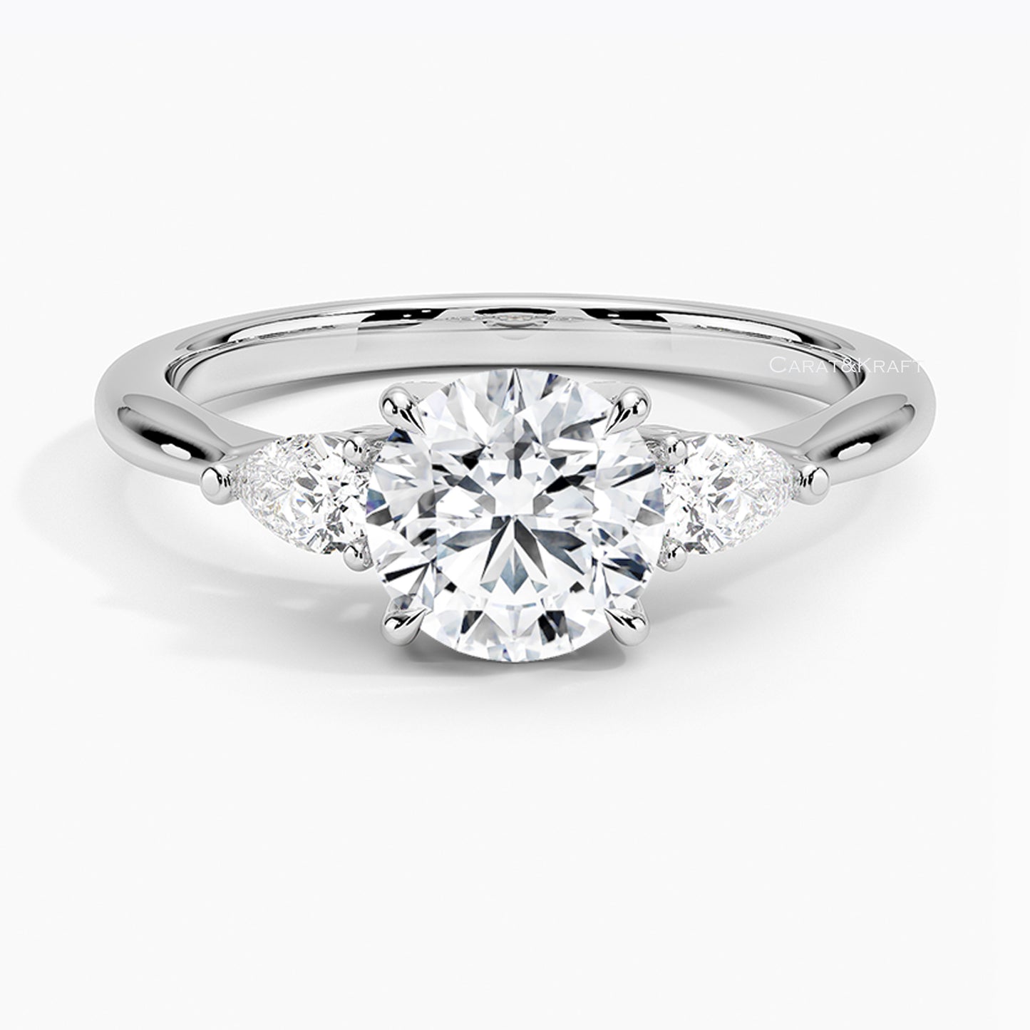 Round Moissanite Diamond Engagement Ring