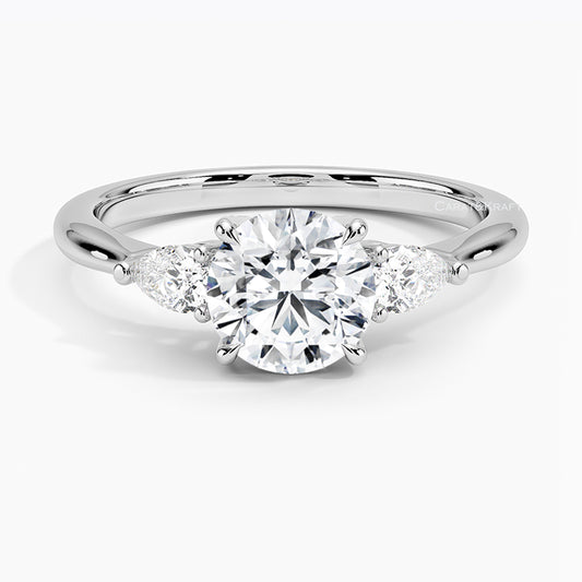 Round Moissanite Diamond Engagement Ring