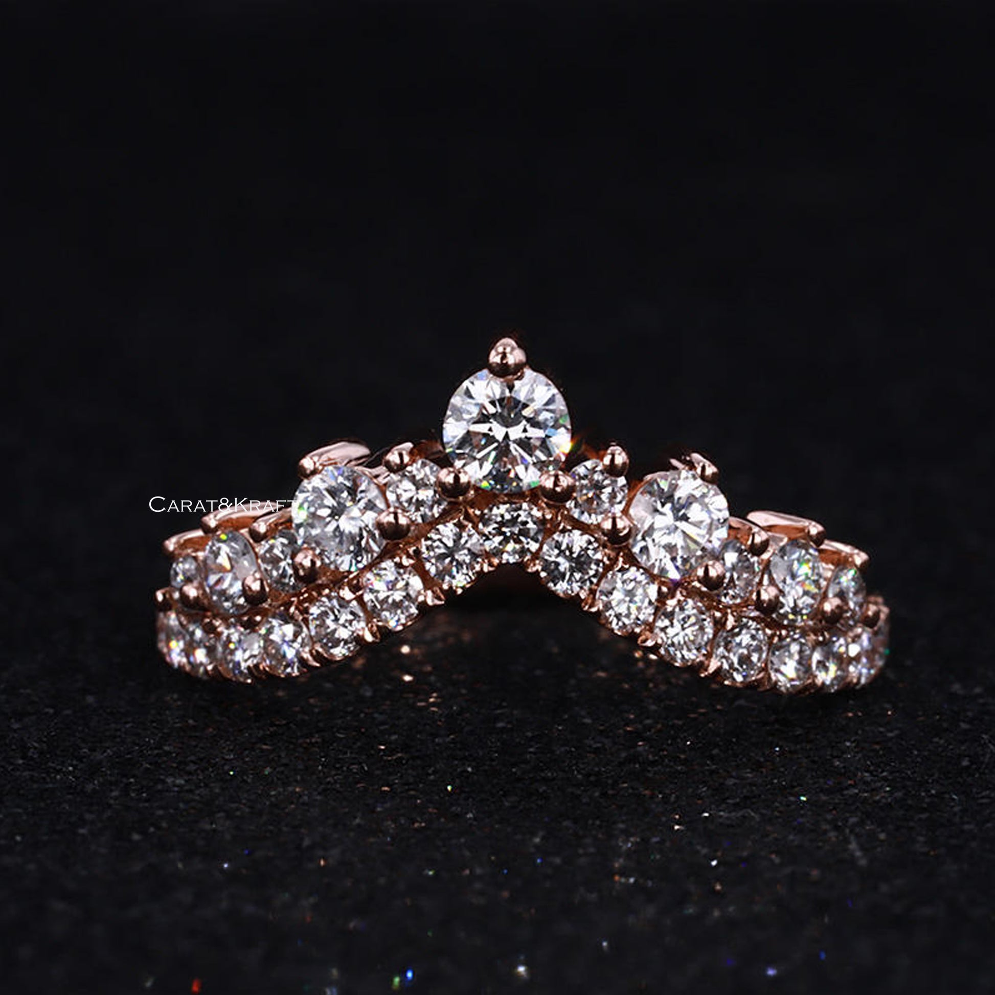 lab grown diamond band, diamond wedding band, curved wedding band, chevron ring, matching band 