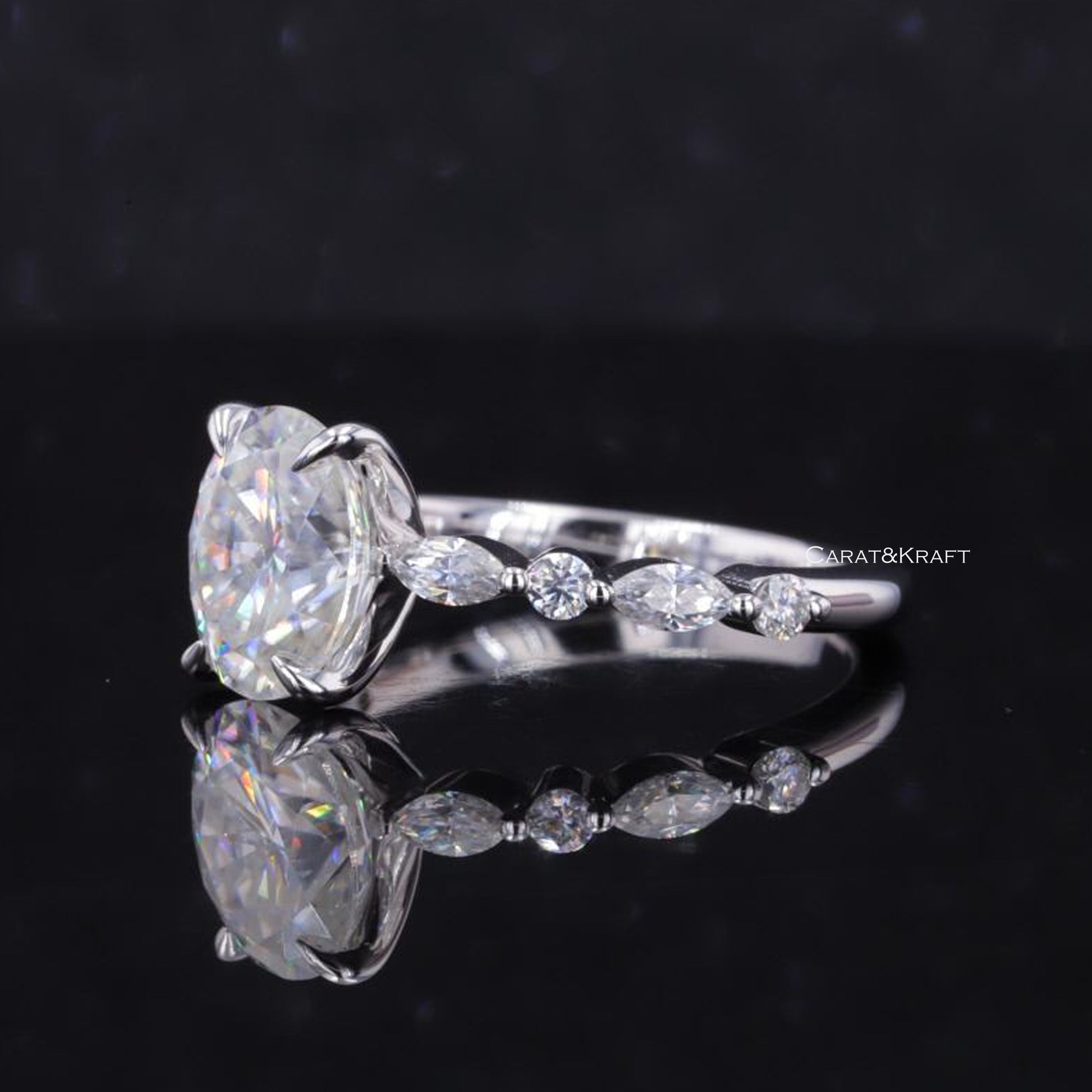 Handmade Yellow/White/Rose Gold Anniversary Ring