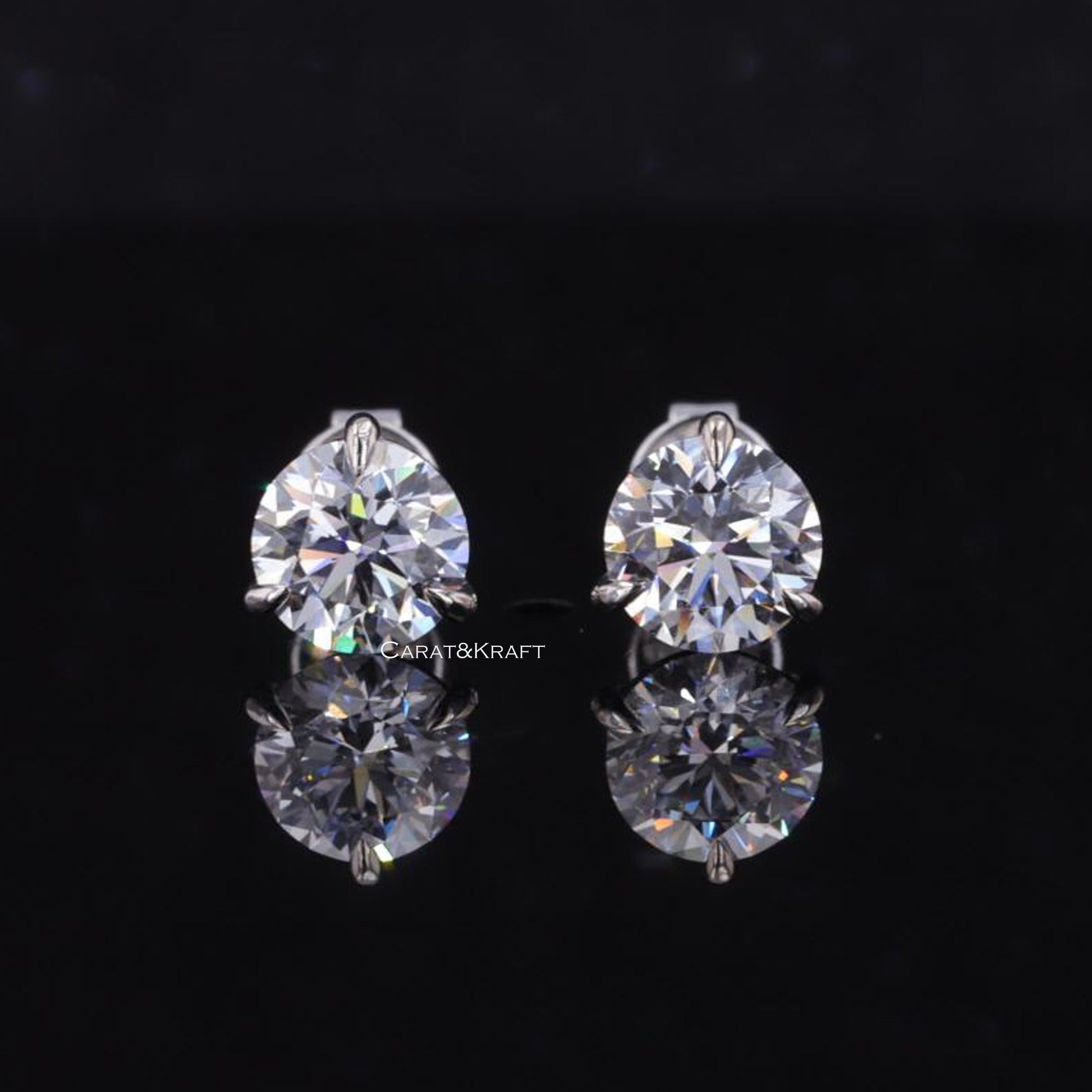 Moissanite Stud Earrings In 925 Silver or Yellow Gold Pair Earrings with Screwback, Earrings for Women & Men, Anniversary Gift
