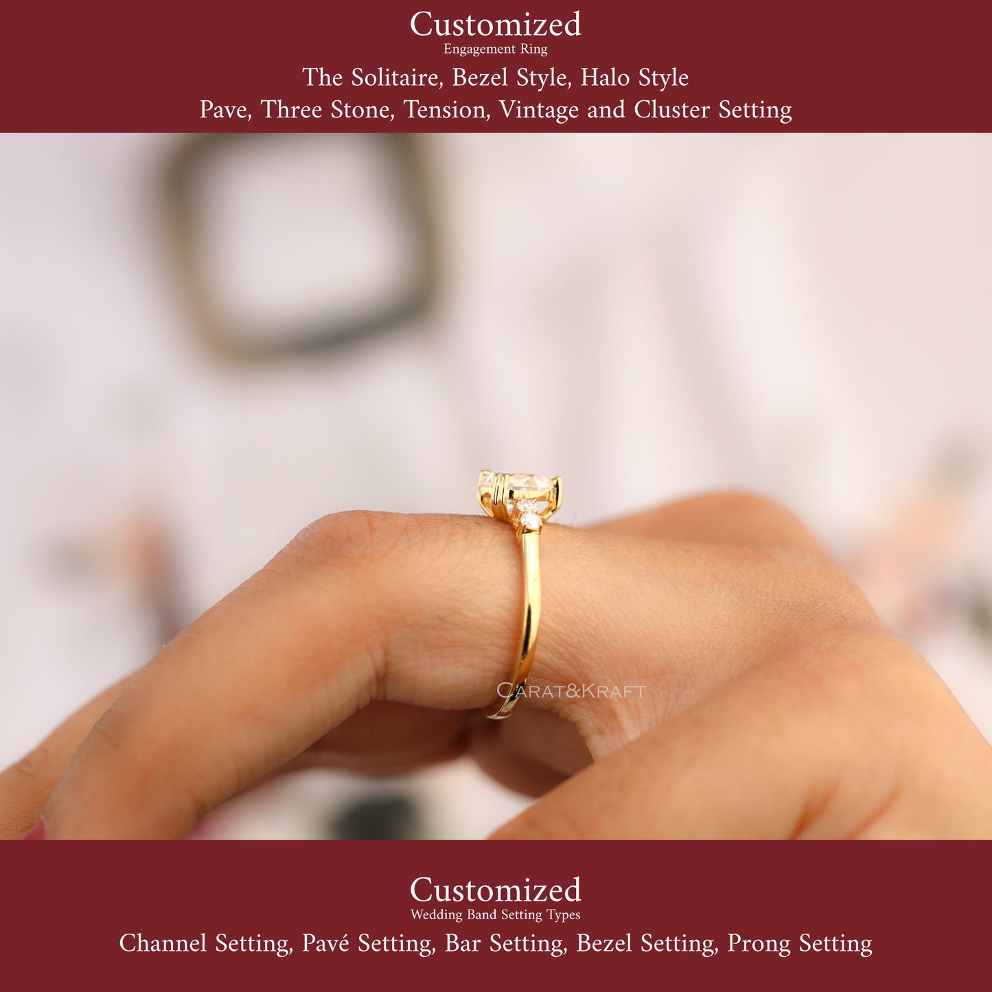 Pear Shaped Minimalist Moissanite Engagement Ring