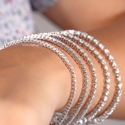 Man Made Diamond Bracelet/ 2.00 MM EF-VS Diamond Anniversary Bracelet