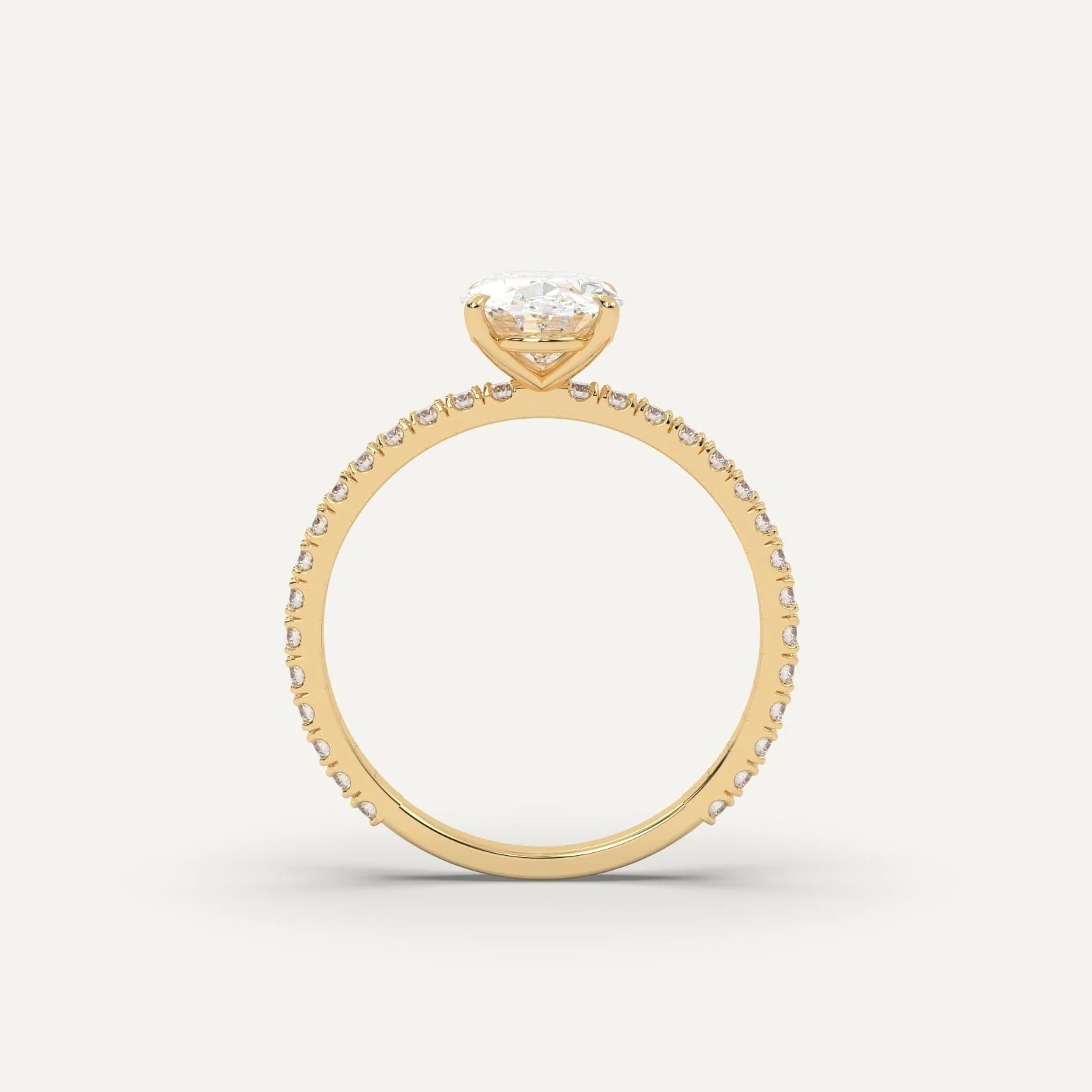 14K Gold Proposal Rig For Her,  Accent Set Engagement Ring