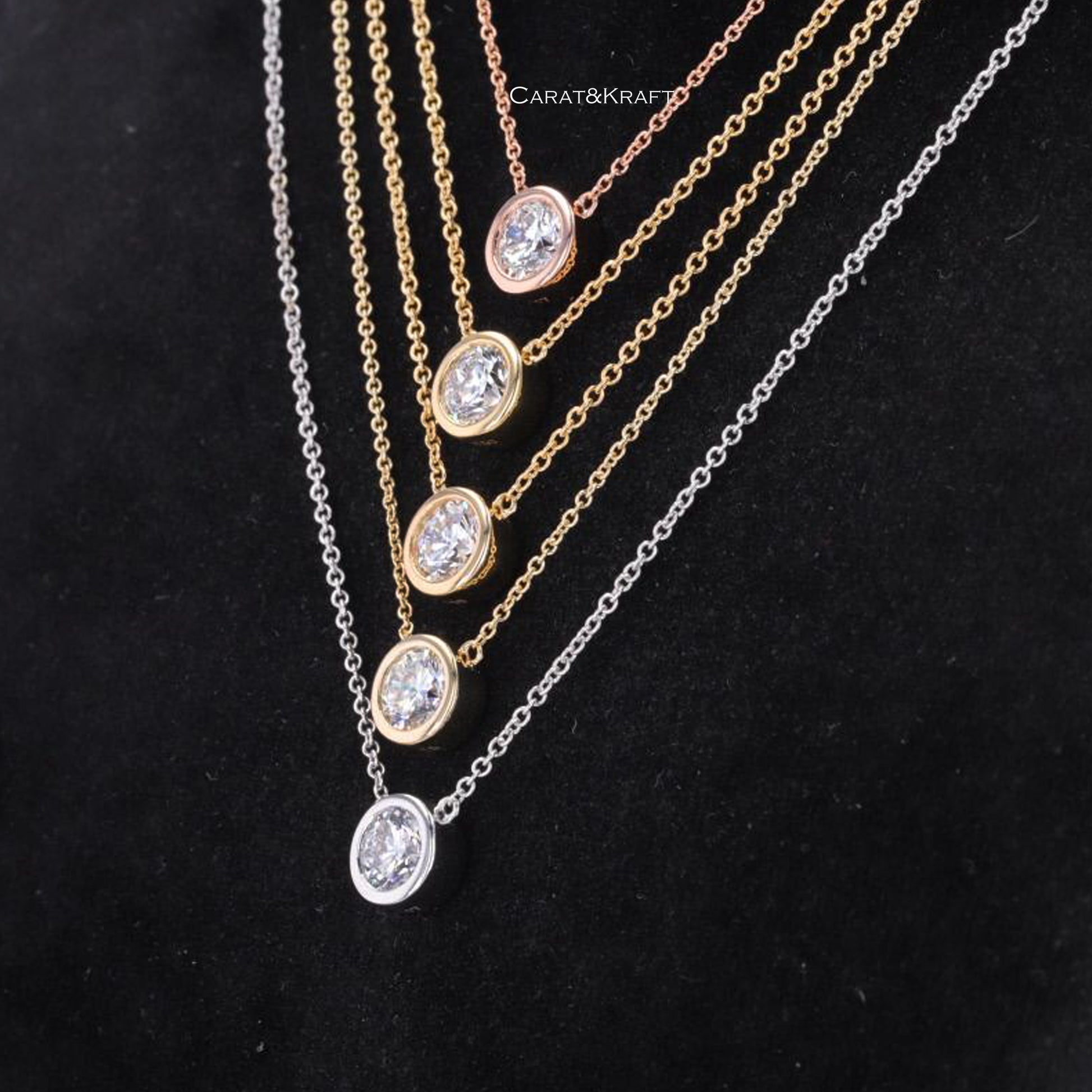 0.2-2.0 Carat Total Weight Lab Grown Diamond Solitaire Necklace