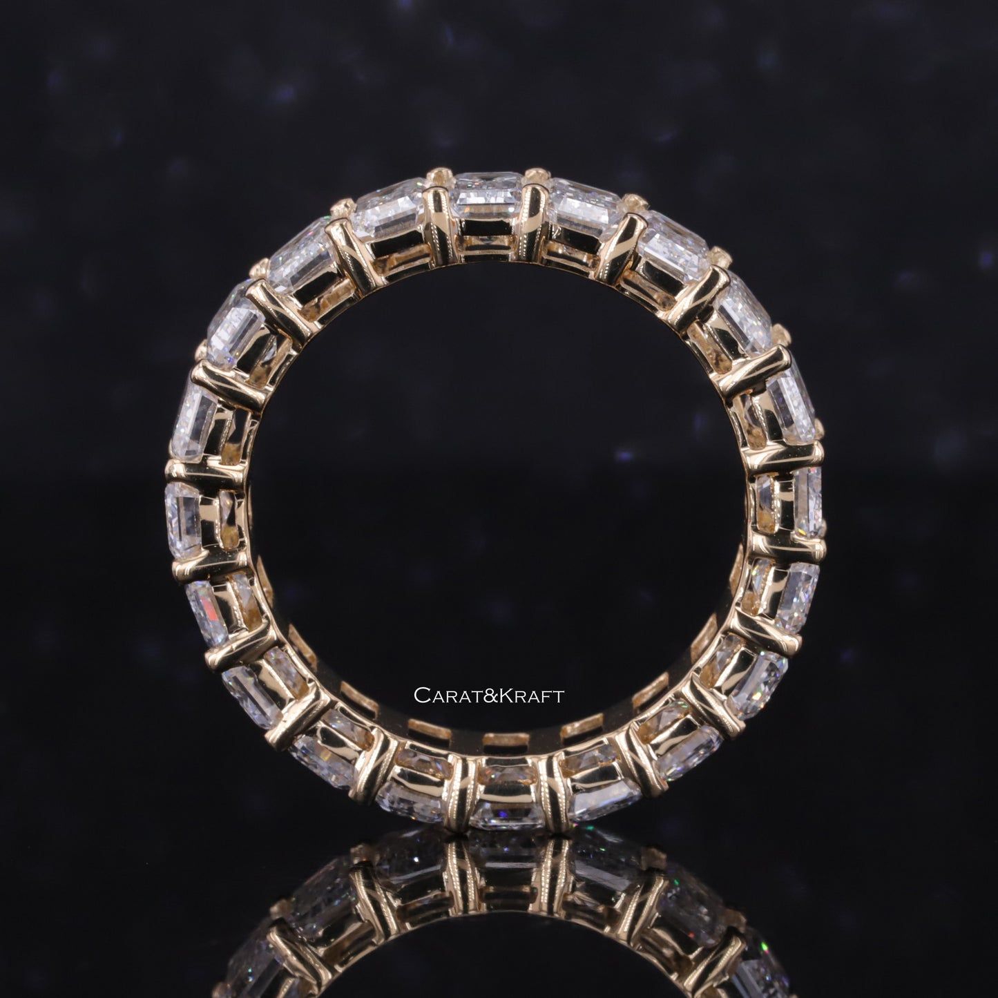Emerald Cut Lab Grown Diamond Eternity Band, Wedding Band,