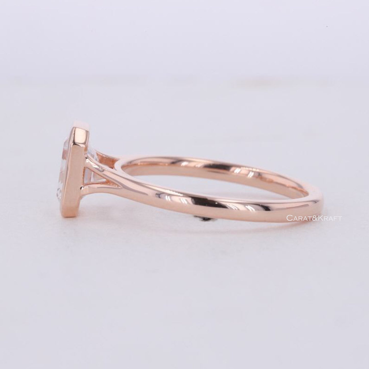 solid rose gold diamond ring