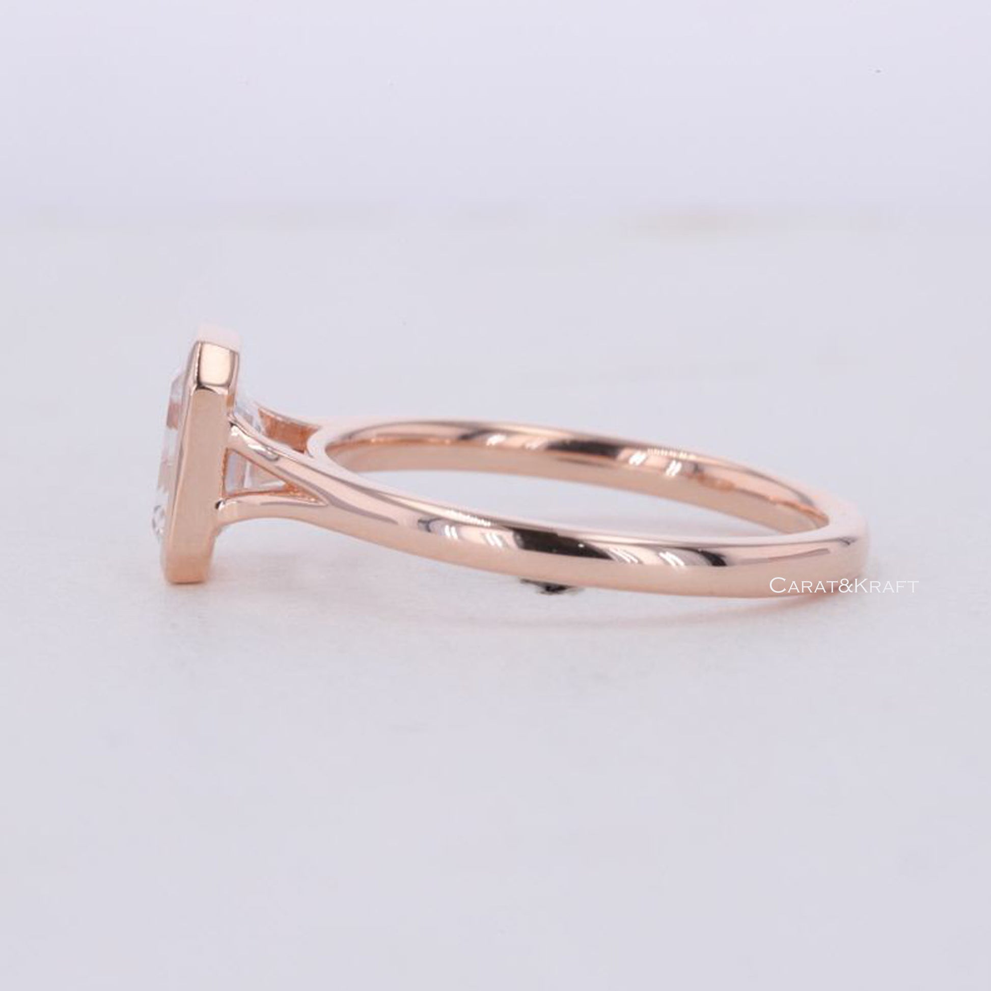solid rose gold diamond ring