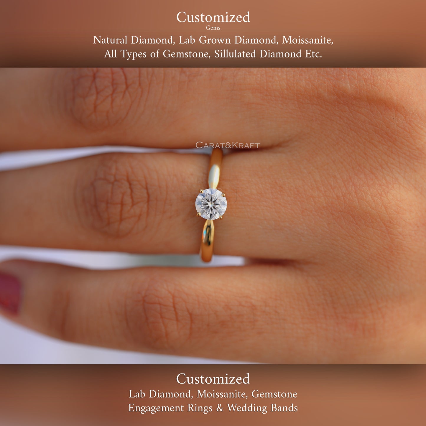 Round Moissanite Solitaire Ring