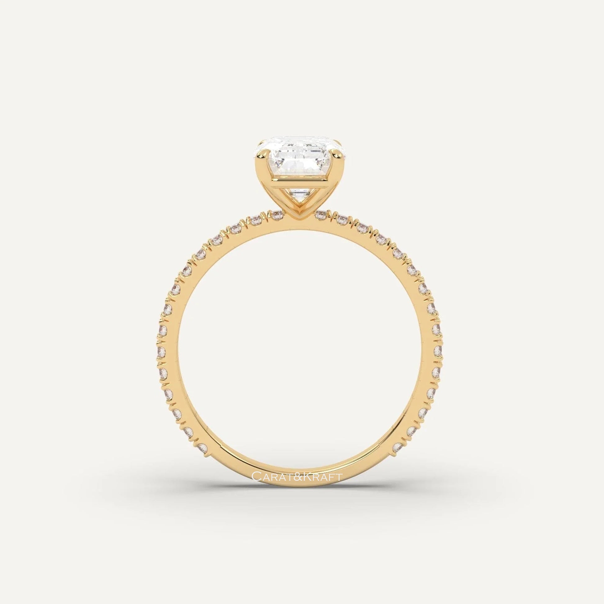 Radiant Cut Diamond Engagement Ring, EF/VS Lab Grown Diamond Wedding Ring