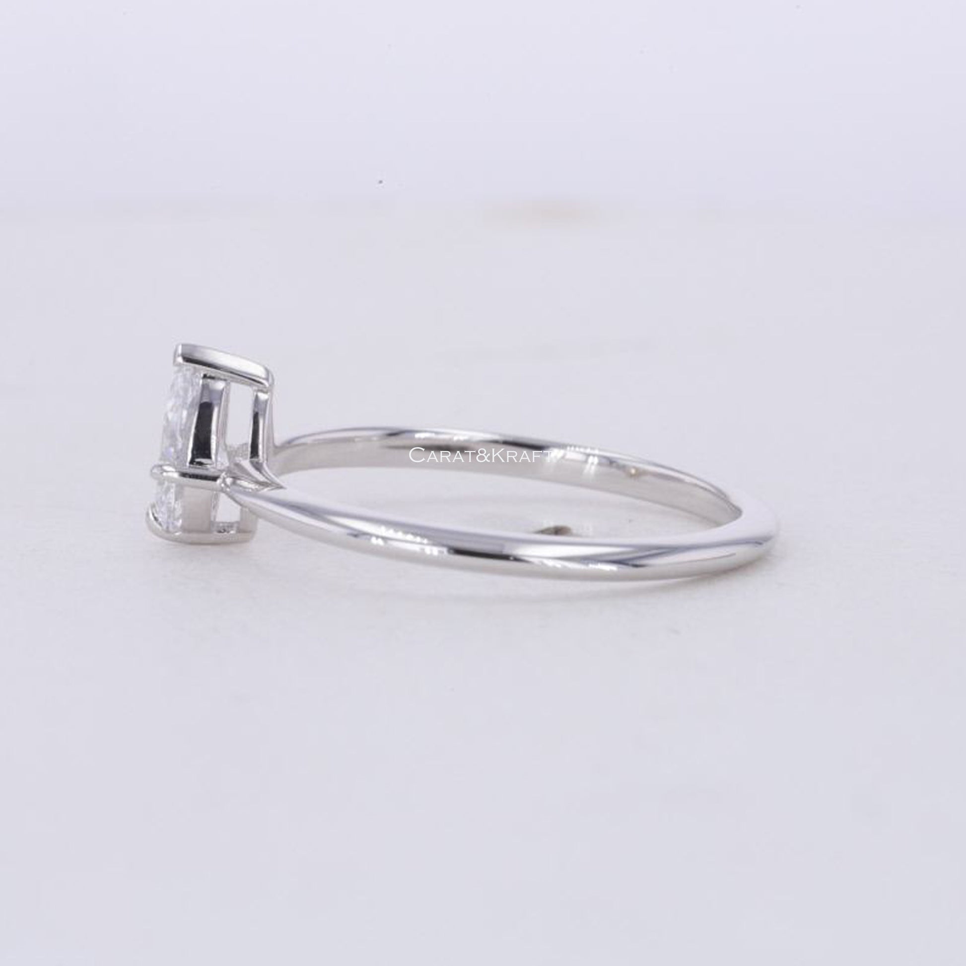 solitaire diamond engagement ring, pear lab diamond ring 