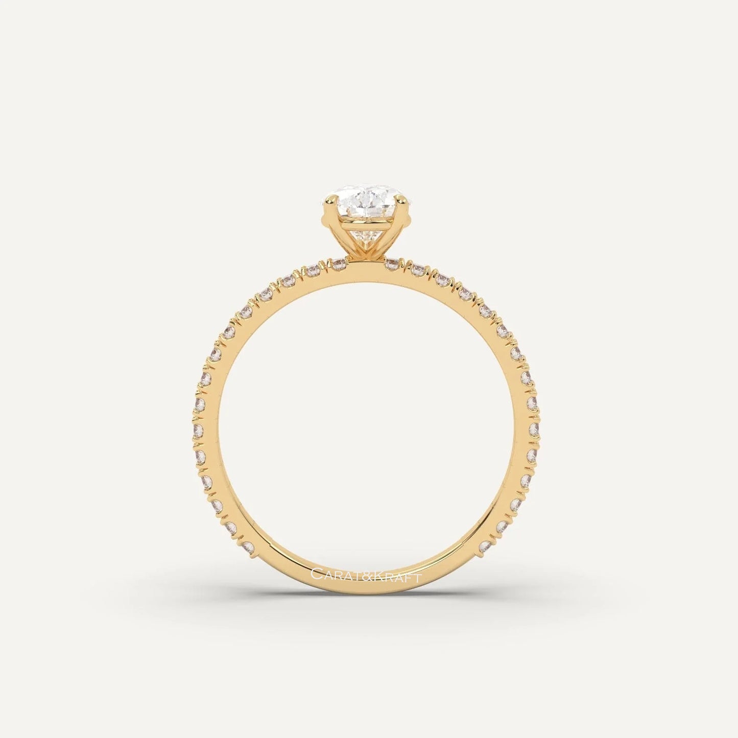 Promise Ring, Solid White/Yellow/Rose Gold Ring