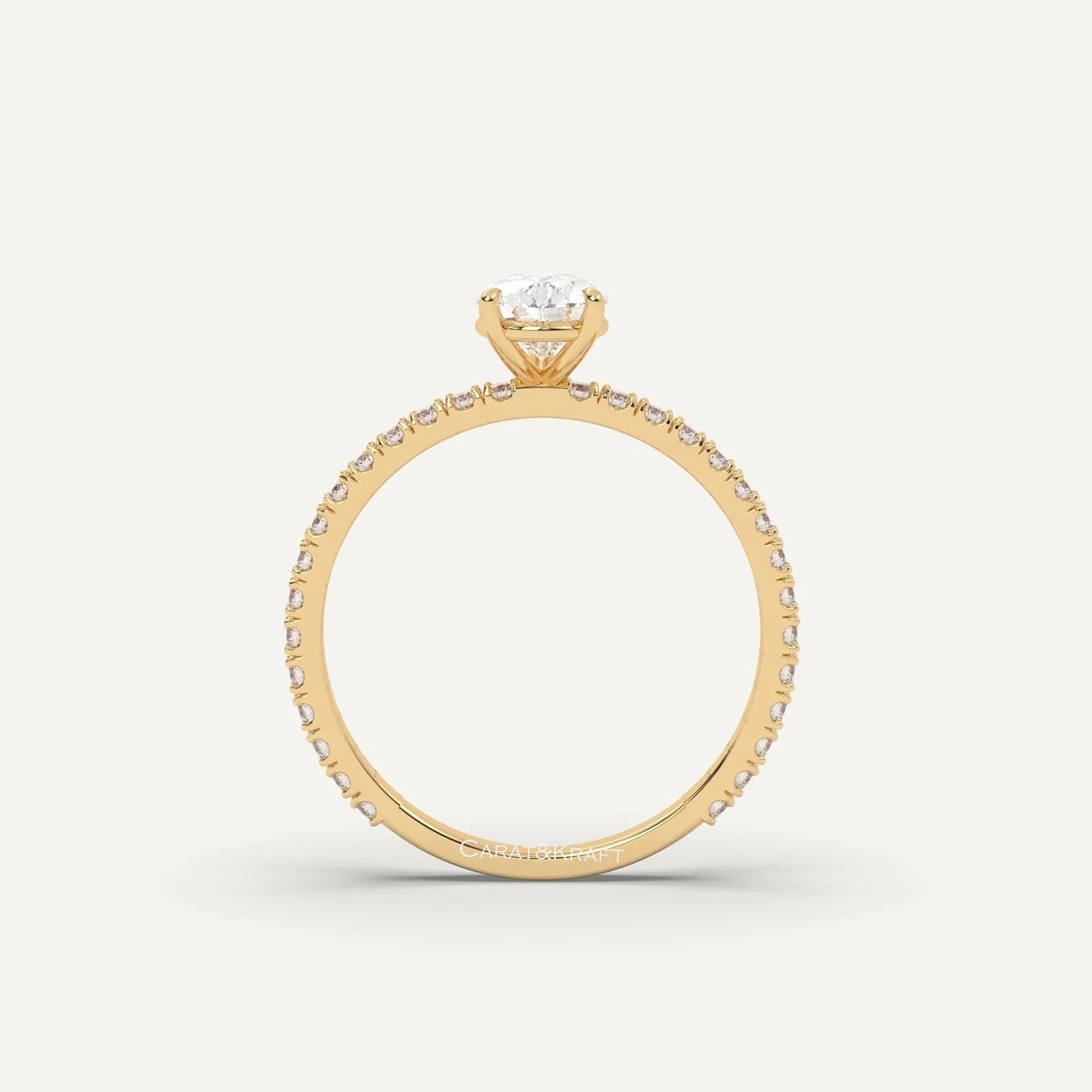 Promise Ring, Solid White/Yellow/Rose Gold Ring