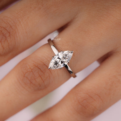 2.5 Carat Marquise Cut Lab Grown Diamond Engagement Ring