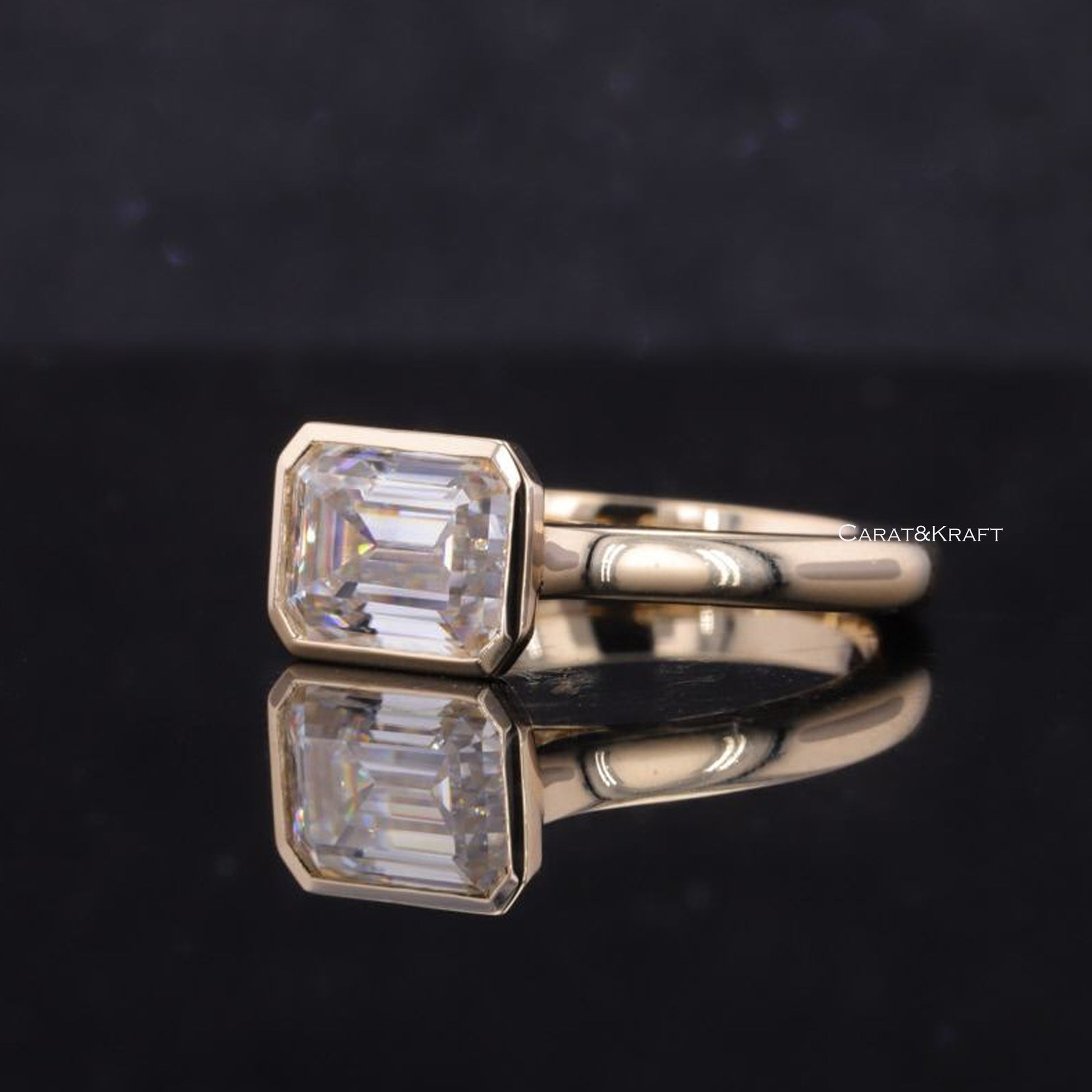 Solitaire Moissanite Proposal Ring/ 18K Solid Gold Moissanite Ring
