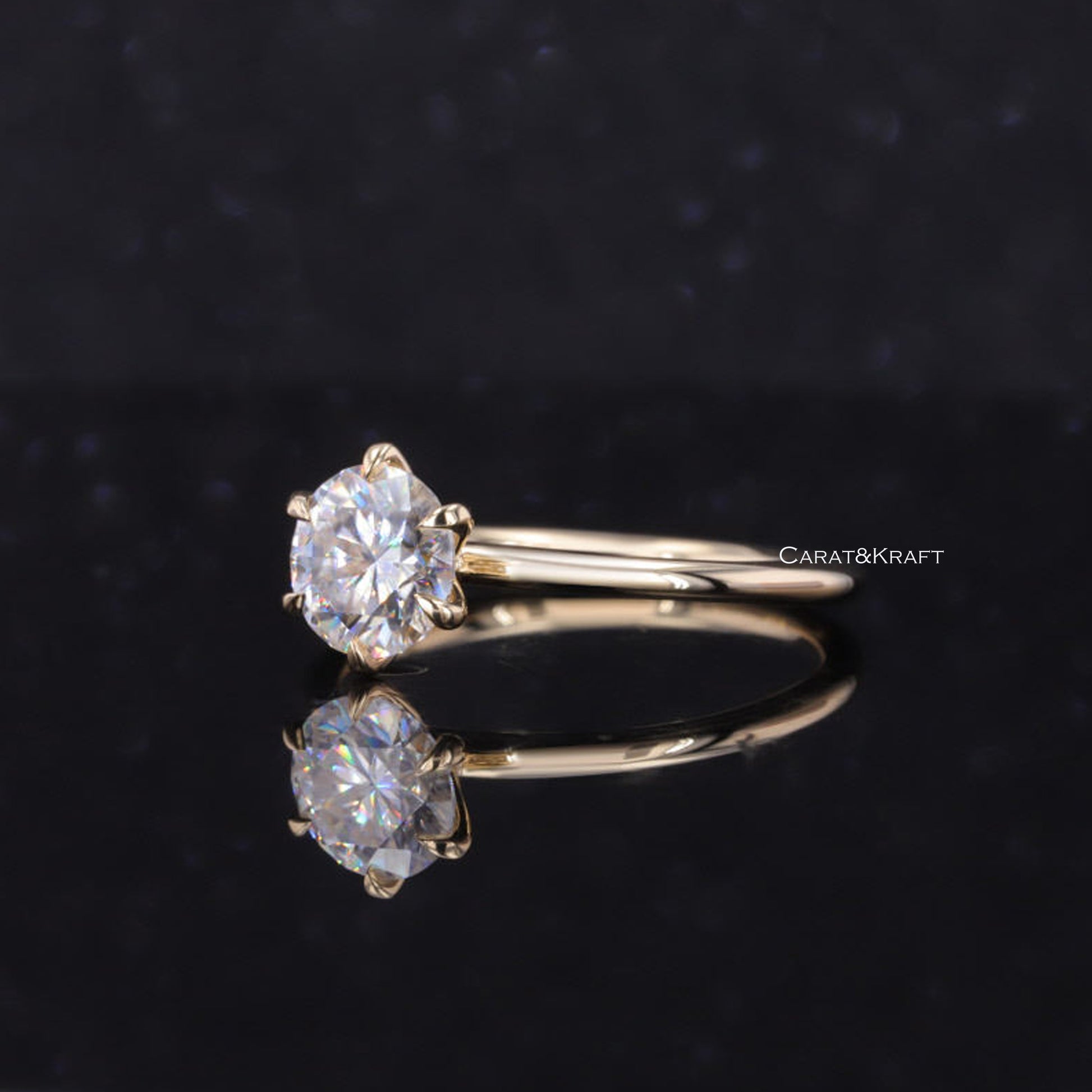 14k solid yellow gold diamond ring