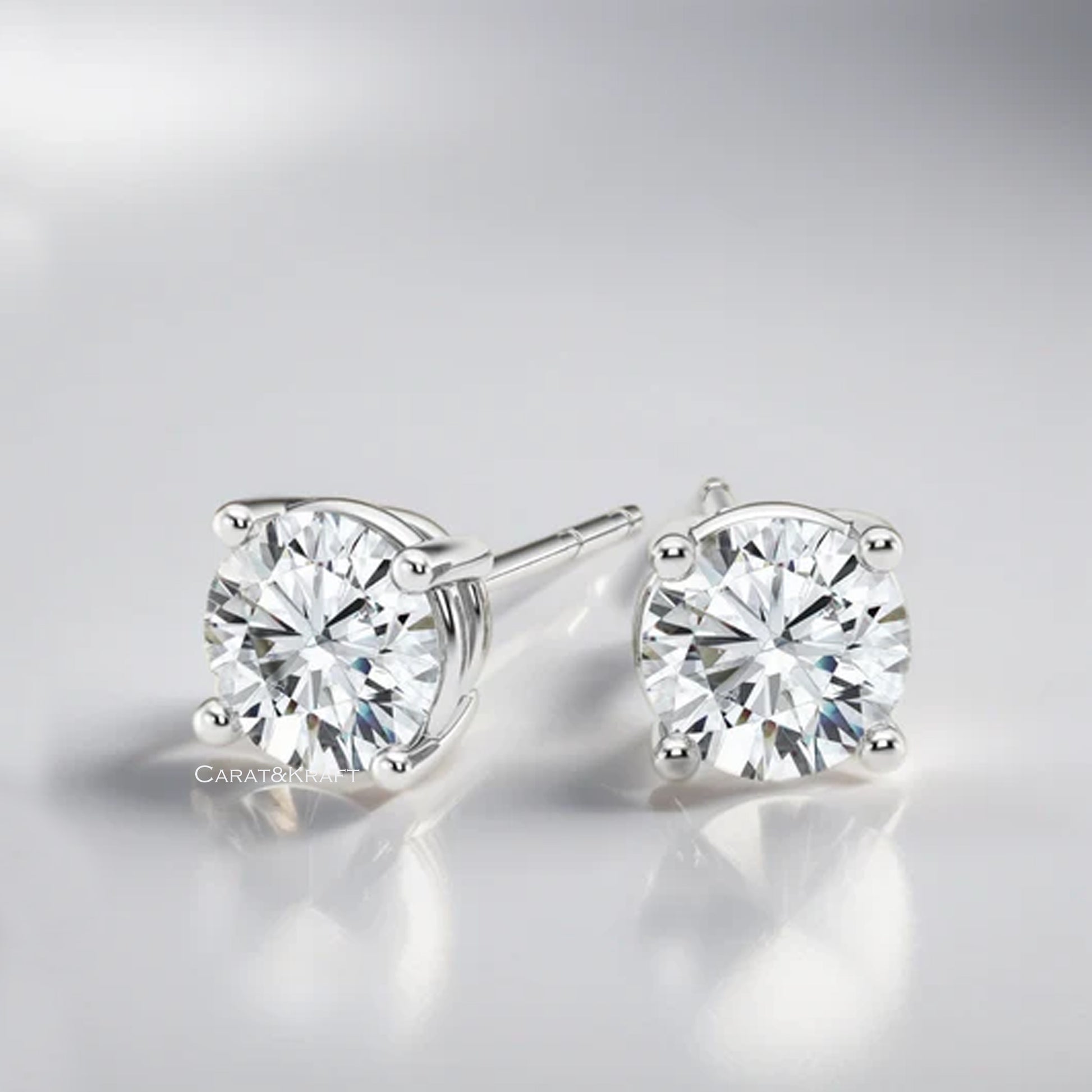 lab grown diamond stud earrings
