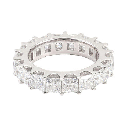 3.00mm Princess Cut Shared Prong Moissanite Diamond Wedding Band from Carat and Kraft, on white
