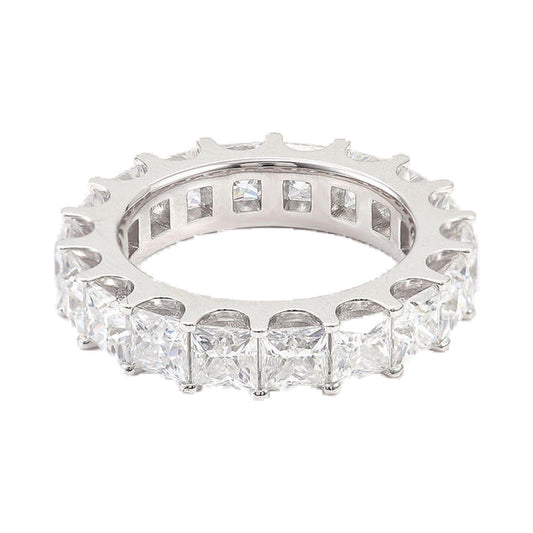 3.00mm Princess Cut Shared Prong Moissanite Diamond Wedding Band from Carat and Kraft, on white