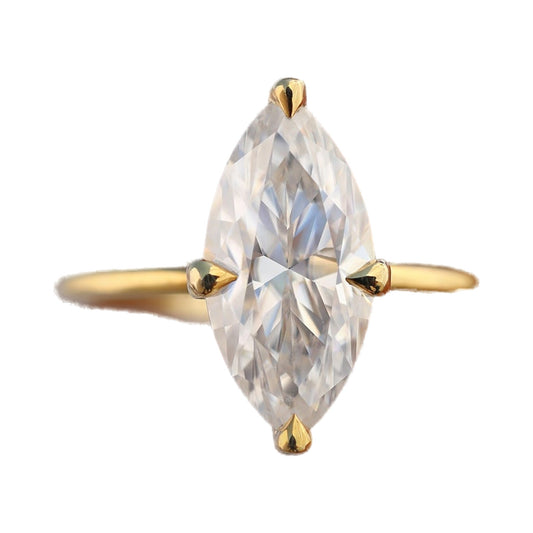 0.50CT to 3.0CT Marquise Cut Lab Grown Diamond Ring from Carat and Kraft, on white