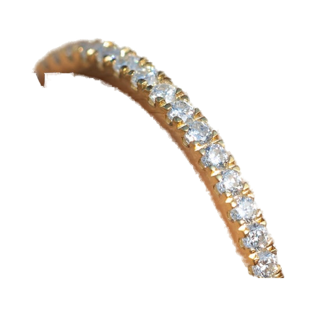 3/4 Moissanite Eternity Band, 1.4mm Round Wedding Band from Carat and Kraft, on white