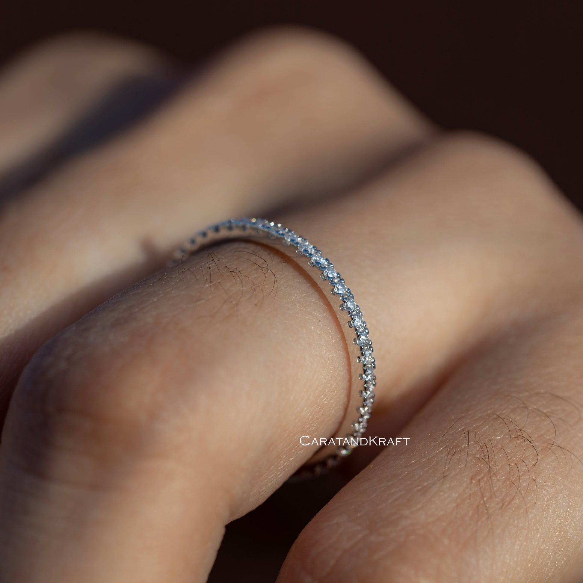 1.2mm Round Lab Grown Diamond 3/4 Eternity Matching Band