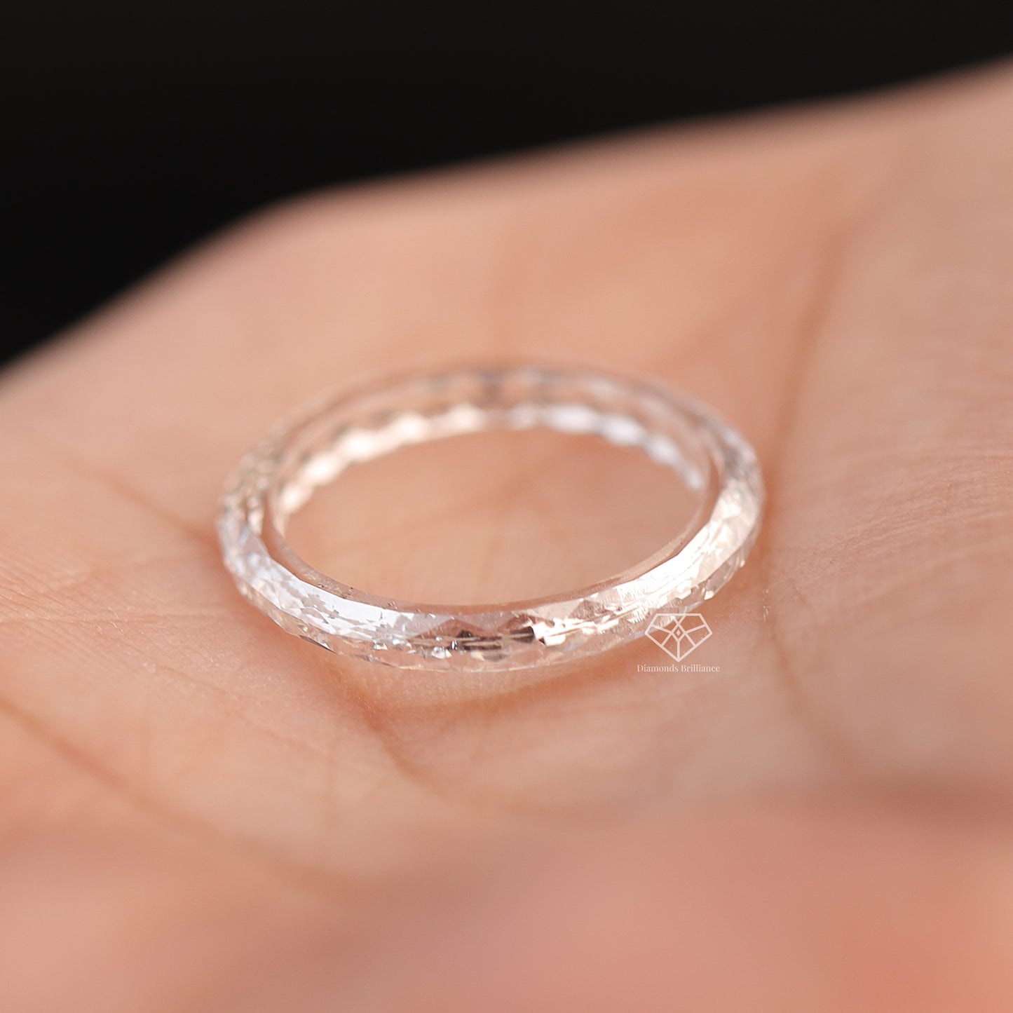 Solid Lab Grown Single-Crystal Diamond Ring - 4.5 US